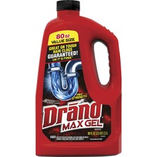 Drano Max Gel Clog Remover Ready-To-Use - 80 fl oz (2.5 quart) - Yellow - 1 Each