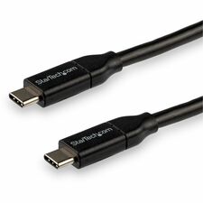 StarTech.com USB-C to USB-C Cable w/ 5A PD - M/M - 3 m (10 ft.) - USB 2.0 - USB-IF Certified 9.84 ft Thunderbolt 3 Data Transfer Cable for Notebook, MacBook Pro, MacBook, Chromebook, Power Bank, Docking Station - First End: 1 x 24-pin USB 2.0 Type C Thund
