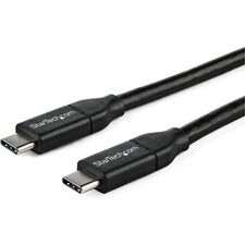 StarTech.com USB-C to USB-C Cable w/ 5A PD - M/M - 1 m (3 ft.) - USB 2.0 - USB-IF Certified 3.28 ft Thunderbolt 3 Data Transfer Cable for Notebook, MacBook Pro, MacBook, Chromebook, Power Bank, Docking Station - First End: 1 x 24-pin USB 2.0 Type C Thunde