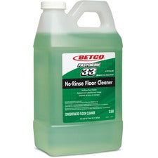 Betco FastDraw 33 No-Rinse Floor Cleaner Concentrate - 64 fl oz (2 quart) - Rain Fresh Scent - Rinse-free, Non-flammable, Glycol-free, Petroleum Free, Phosphate-free, Water Soluble, Silicate-free - Light Green - 4 / Carton
