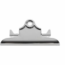 Business Source Clipboard Metal Clip 6" Width - for Paper Clip - Silver, Brown - Nickel Plated - 1 Each