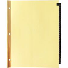 Business Source 1-31 Black Leather Tab Index Dividers 31 Printed Tab(s) - Digit - 1-31 - 8.5" Divider Width x 11" Divider Length - Letter - 3 Hole Punched - Buff Paper Divider - Black Leather Tab(s) - 20% Recycled - Heavy Duty, Reinforced Edges, Punched,