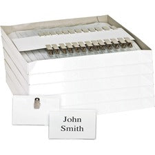 Business Source Clip Holder Style Badge Kit Clear - 50/Box - 5 / Bundle