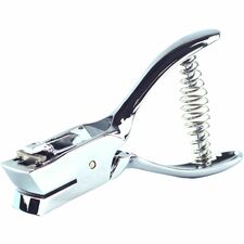 Business Source Handheld 15mm Slot Punch 5/32" Punch Size - Metal - Silver, Chrome