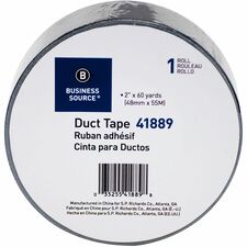 Business Source General-purpose Duct Tape 60 yd Length x 2" Width x 9 mil Thickness - Black - For Indoor, Outdoor, General Purpose, Wrapping, Sealing - 1 Roll