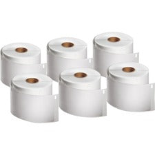 Dymo LabelWriter Labels 2 1/4" Height x 4" Width - Rectangle - Direct Thermal - White - 300 / Roll - 6 / Pack