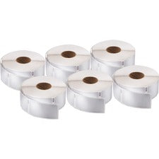 Dymo LabelWriter Labels 3/4" Height x 2" Width - Rectangle - White - 500 / Roll - 6 / Pack
