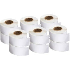 Dymo LabelWriter Labels 1 1/8" Height x 3 1/2" Width - Rectangle - White - 350 / Roll - 12 / Pack