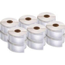 Dymo LabelWriter Labels 1" Height x 2 1/8" Width - Roll - Rectangle - Direct Thermal - White - 500 / Roll - 12 / Pack