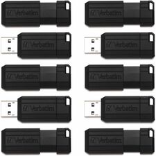 Microban 32GB PinStripe USB Flash Drive Business Pack 32 GB - USB 2.0 Type A - Black - Lifetime Warranty - 10 / Pack