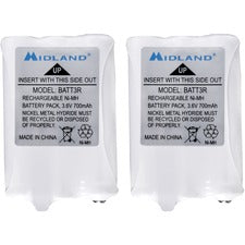Midland Rechargeable Battery Pack For Radio - Battery Rechargeable - 700 mAh - 3.6 V DC - 2 / Pair