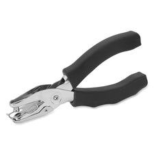 Business Source Handheld 6mm Slot Hole Punch 1 Punch Head(s) - 6 Sheet - 15/64" Punch Size - Round Shape - Metal - Silver, Black