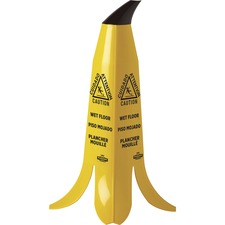 Impact 2' Banana Safety Cone English, Spanish, French Canadian - Print/Message "CAUTION" - 11" Width x 24" Height - Banana Cone Shape - Yellow, Yellow - 3 / Carton