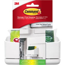 Command Under Sink Sponge Caddy 9.38" Height x 12" Width x 7.75" Depth - White - 1 / Pack
