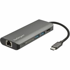 StarTech.com USB-C Multiport Adapter with HDMI - SD Reader - 2xA 1xC - PD 3.0 for Notebook - Memory Card Reader - SD, SDHC, SDXC, microSDXC, microSDHC - 60 W - USB Type C - 1 Displays Supported - 4K - 4096 x 2160, 3840 x 2160, 2560 x 1080, 3440 x 1440 - 3