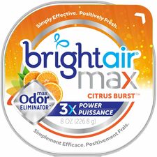 Bright Air Max Scented Gel Odor Eliminator Gel - 8 oz - Citrus - Odor Neutralizer, Phthalate-free, Paraben-free, BHT Free, Bio-based, Formaldehyde-free, NPE-free - 1 Each