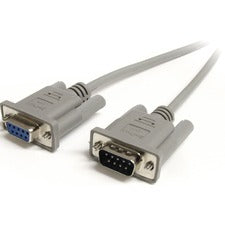StarTech.com VGA Monitor Straight Through Serial Cable 10 ft Serial Data Transfer Cable for Monitor - First End: 1 x 9-pin DB-9 Serial - Male - Second End: 1 x 9-pin DB-9 Serial - Female - Extension Cable - Gray - 1 Each