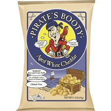 Pirate's Booty Baked White Cheddar Rice/Corn Puffs Gluten-free, No Artificial Flavor, No Artificial Color, Preservative-free - White Cheddar - 1 oz - 24 / Carton