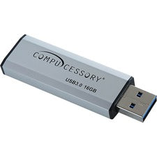 Compucessory 16GB USB 3.0 Flash Drive 16 GB - USB 3.0 - Silver - 1 Year Warranty - 1 Each
