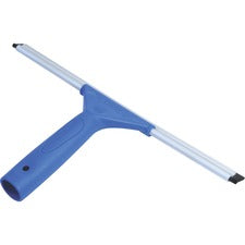 Ettore All-purpose Squeegee Rubber Blade - Plastic Handle - 6.5" Height x 14" Width x 1.5" Length - Lightweight, Streak-free - Blue - 1Each