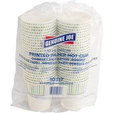 Genuine Joe 10 oz Hot Beverage Cups 10 fl oz - Assorted - Paper - Hot Chocolate, Cappuccino, Tea, Coffee, Beverage - 50 / Pack