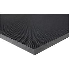 Genuine Joe Brush Tip Scraper Mat Indoor, Outdoor - 28" Length x 18" Width x 0.400" Thickness - Rectangular - Rubber - Black - 1 Each