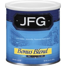 JFG Bonus Blend Coffee Compatible with French Press - Medium/Dark - 30.6 oz Per Canister - Bonus Blend - 1 Each