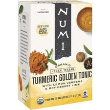 Numi Organic Turmeric Golden Tonic Herbal Tea Bag Herbal Tea - 1.3 oz - Organic - 12 / Box