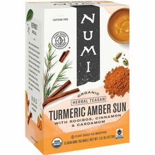 Numi Organic Turmeric Golden Tonic Amber Sun Herbal Tea Bag Herbal Tea - 1.5 oz - Organic - 12 / Box