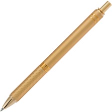 EnerGel EnerGel Alloy Gel Ink Retractable Pen 0.7 mm Medium Pen Point - Refillable - Retractable - Black Ink - Liquid Gel Ink - Gold Aluminum Alloy Barrel - Metal Tip - 1 Each
