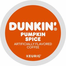 Dunkin'® K-Cup Pumpkin Spice Coffee Compatible with K-Cup Brewer - Medium - K-Cup - 22 / Box