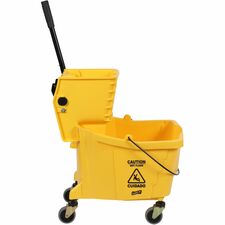 Genuine Joe 35-quart Side Press Mop Bucket & Wringer Combo 8.75 gal - Caster - 21" x 16" x 14" - Yellow - 18 / Pallet