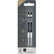 Parker Ballpoint Gel Pen Refill Medium Point - Black Ink - Smooth Writing - 2 / Pack