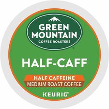 Green Mountain Coffee Roasters® K-Cup Half-Caff Coffee Compatible with Keurig Brewer - K-Cup - Half Caff - 24/Box - 4 / Carton