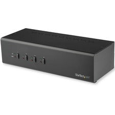 StarTech.com 4-Port Dual-Monitor Dual-Link DVI KVM Switch with USB 3.0 Hub 4 Computer(s) - 1 Local User(s) - 2560 x 1600 - 8 x USB - 10 x DVI - Desktop - TAA Compliant