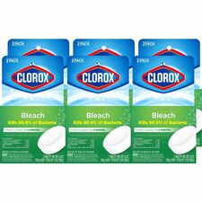 Clorox Ultra Clean Toilet Tablets Bleach 3.50 oz (0.22 lb) - Deodorize, Easy to Use - White - 2/Pack - 840 / Pallet