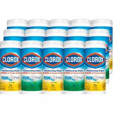 Clorox Disinfecting Cleaning Wipes Value Pack Ready-To-Use - Easy to Use - White - 35/Tub - 675 / Pallet