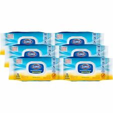 Clorox Disinfecting Cleaning Wipes Flex Pack Crisp Lemon Scent - Bleach-free, Antibacterial - White - 75/Pack - 600 / Pallet