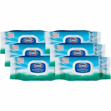 Clorox Disinfecting Cleaning Wipes Flex Pack Fresh Scent - Bleach-free, Antibacterial - White - 75/Pack - 6 / Carton