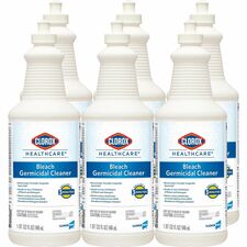Clorox Healthcare Pull-Top Bleach Germicidal Cleaner Ready-To-Use - 32 fl oz (1 quart) - Anti-corrosive, Antibacterial, Disinfectant - White - 180 / Bundle