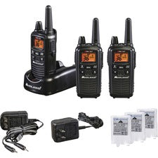 Midland LXT633VP3 Two-Way Radio Three Pack 22 Radio Channels - Upto 158400 ft - 121 Total Privacy Codes - Silent Operation, Hands-free - AAA - Nickel Metal Hydride (NiMH) - Black - 3 / Each