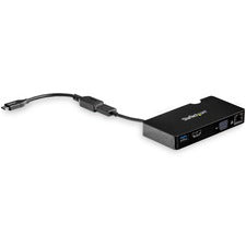 StarTech.com Docking Station for Notebook - USB 3.0 Type A - 1 Displays Supported - 2048 x 1152 - 2 x USB Ports - 2 x USB 3.0 - USB Type-A - Network (RJ-45) - HDMI - VGA - Black - Wired - Gigabit Ethernet - macOS 14, Windows 7, Windows 8, Windows 8.1, Win