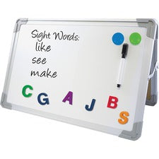 Flipside Magnetic Dry-Erase Desktop Easel 18" (1.5 ft) Width x 12" (1 ft) Height - White Aluminum Surface - Desktop - Magnetic - 1 Each