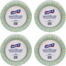 Genuine Joe 10" Printed Paper Plates Disposable - 10" Diameter - Assorted - 125/Pack - 4 / Carton