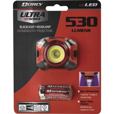 Dorcy Ultra HD 530 Lumen Headlamp 530 lm Lumen - AAA - Battery - Water Resistant - Black, Red - 1 Each