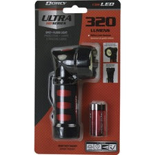 Dorcy Ultra HD Series COB Swivel Flashlight LED - 320 lm Lumen - 3 x AAA - Battery - Metal - Impact Resistant - Black, Red - 1 Each