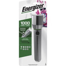 Energizer Vision HD Rechargeable LED Flashlight LED - 1000 lm Lumen - Battery Rechargeable - Battery, USB - Aluminum Alloy - Drop Resistant, Impact Resistant - Aluminum - 1 Each