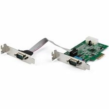 StarTech.com 2-Port RS232 Serial Adapter Card with 16950 UART Low-profile Plug-in Card - 16950 UART - PCI Express x1 - PC, Linux - 2 x Number of Serial Ports External - 1 - TAA Compliant