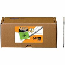 BIC Round Stic Ballpoint Pen Black Ink - Translucent Barrel - 240 / Carton