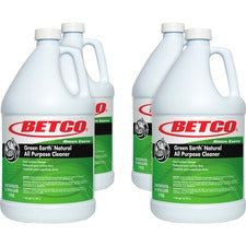 Betco Green Earth Natural All Purpose Cleaner Concentrate - 128 fl oz (4 quart) - Clean Scent - Bio-based, Solvent-free, Streak-free, Non-smearing, Versatile - Green Bottle - 4 / Carton